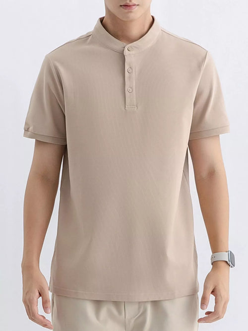 Haut Boutonné Manches Courtes Homme