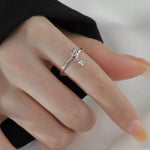 Bague Ajustable Cœurs en Argent 925 – Duo de Cristaux