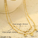 Collier Double Rang Plaqué Or 18K