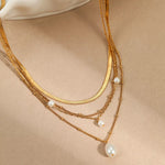 Collier 4 Rangs De Perles Plaqué Or 18K