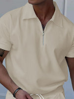 Polo Zippé Manches Courtes Homme