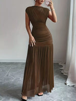 Robe Longue Moulante Froncée