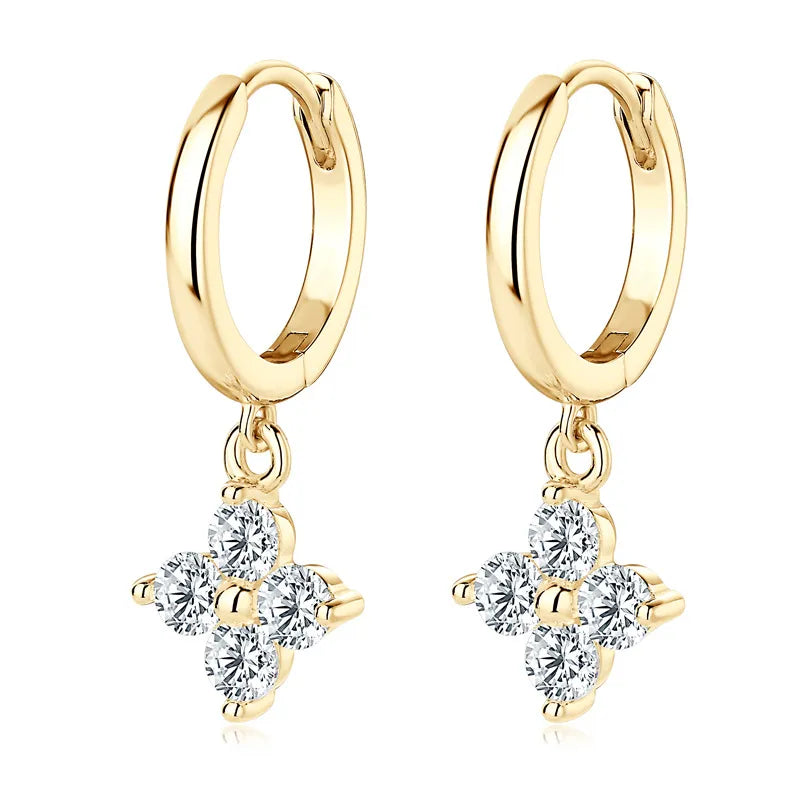 Créoles Pendantes Moissanite Argent 925