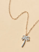 Collier Pendentif Palmier En Zircon