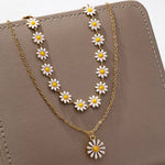Collier Marguerite 2 Pièces Plaqué Or 18K