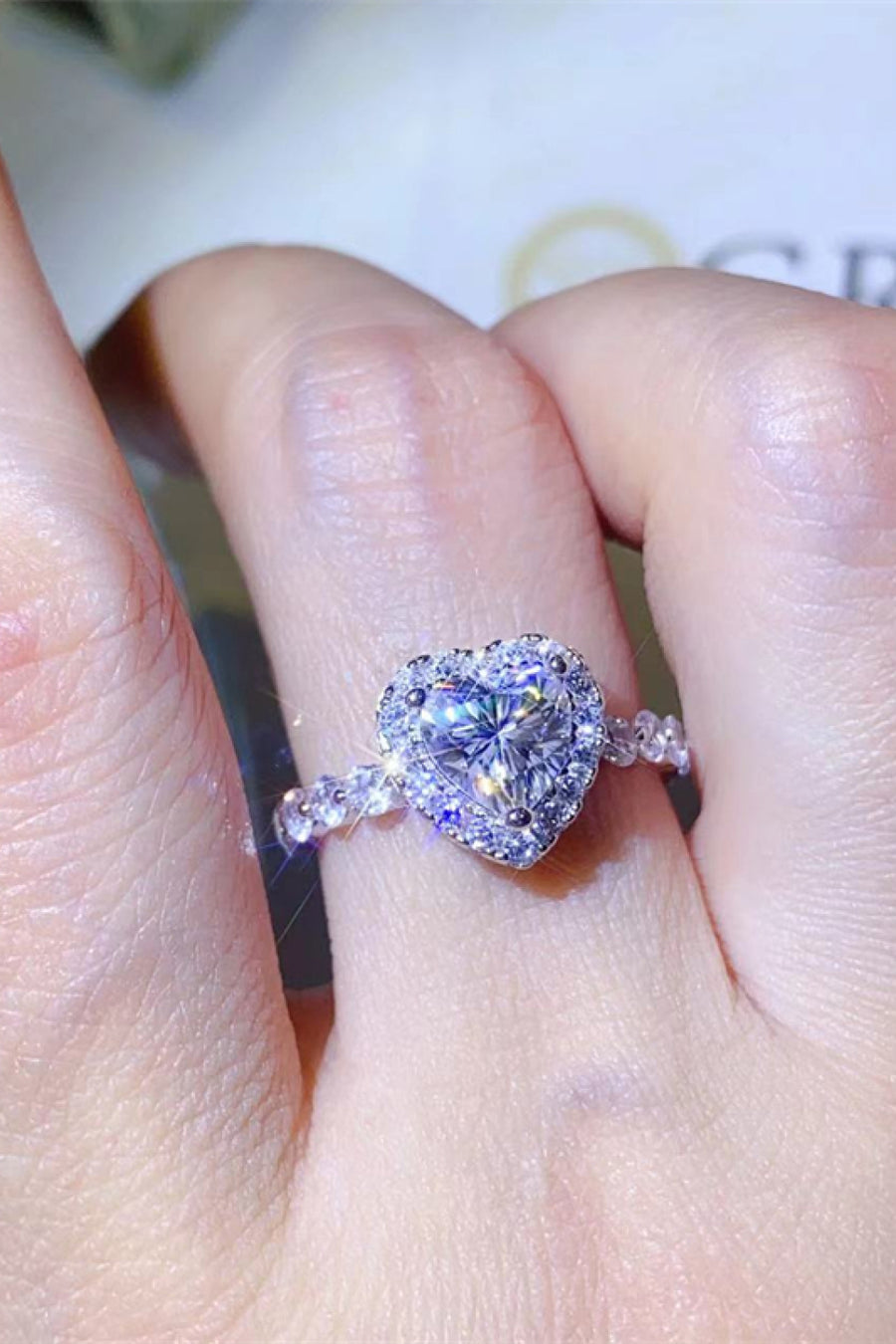 Bague Cœur Moissanite 1 Carat - Serti Delicat