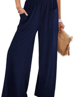 Taille Haute Pantalon Large Avec Poches
