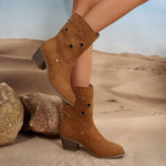 Bottines Talon Carré Découpe Étoile