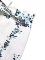 Pantalon Large Imprimé Fleuri Nœud Devant