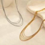 Collier Multi-Rangs Acier Inoxydable