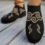 Mocassins Plats Tricot Motif Nuage