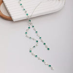 Collier Lariat Papillon À Pompon Strass