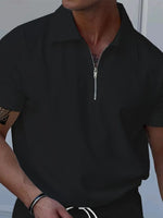 Polo Zippé Manches Courtes Homme