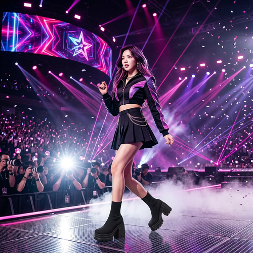 Bottines Chaussettes à Semelle Plateforme & Talon Carré — Style Chic Kawaii & K-Pop Vibe